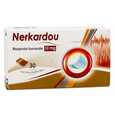 NERKARDOU 10 MG ODF ( BISOPROLOL FUMARATE ) 30 ORAL DISSOLVABLE FILMS NERKARDOU 10 MG ODF ( BISOPROLOL FUMARATE ) 30 ORAL DISSOLVABLE FILMS